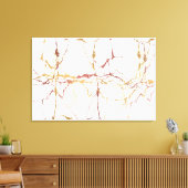 大理石で設計された金ゴールドマルーン（4つの枝を持つ） キャンバスプリント (インサイチュ (リビング))