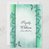 大理石とつる植物グリーン結婚式招待状 招待状 (裏面)