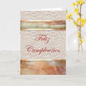 大理石とのFeliz Cumpleañosのスペインのな誕生日 カード (黄色い花)