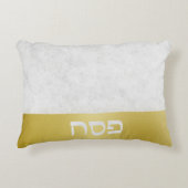 大理石とエレガント金ゴールドヘブライ人の通行人 アクセントクッション (正面)
