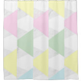 大理石とカラフルの三角形 シャワーカーテン (正面)
