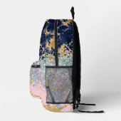 大理石とグリッターモノグラムガーリー プリントバックパック (右)