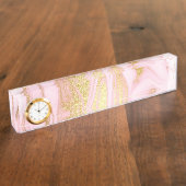 大理石とグリッター デスクネームプレート (側面)