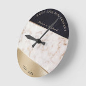 大理石とグリッター ラウンド壁時計 (傾斜)
