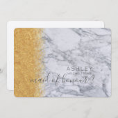 大理石とゴールドのあなたは私のメイド・オブ・オナーになってもらえますか 招待状 (正面/裏面)