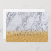 大理石とゴールドのあなたは私のメイド・オブ・オナーになってもらえますか 招待状 (正面/裏面)