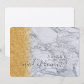 大理石とゴールドのあなたは私のメイド・オブ・オナーになりますか 名前 招待状 (正面/裏面)