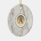 大理石とゴールドイニシャル エレガント セラミックオーナメント (右)