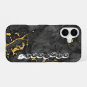 大理石とゴールド iPhone 16ケース (裏面横)