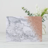 大理石とバラの金ゴールドが私のメイド・オブ・オーナー(花嫁付き添い人) 招待状 (スタンド正面)