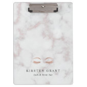 大理石とバラ金ゴールドのラッシュとブローズの美しいロゴ クリップボード (正面)