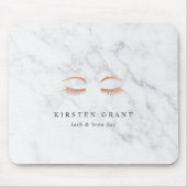 大理石とバラ金ゴールドのラッシュとブローズの美しいロゴ マウスパッド (正面)