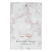 大理石とバラ金ゴールドのラッシュとブローズの美しいロゴ ミニクリップボード (裏面)