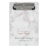 大理石とバラ金ゴールドのラッシュとブローズの美しいロゴ ミニクリップボード (正面)