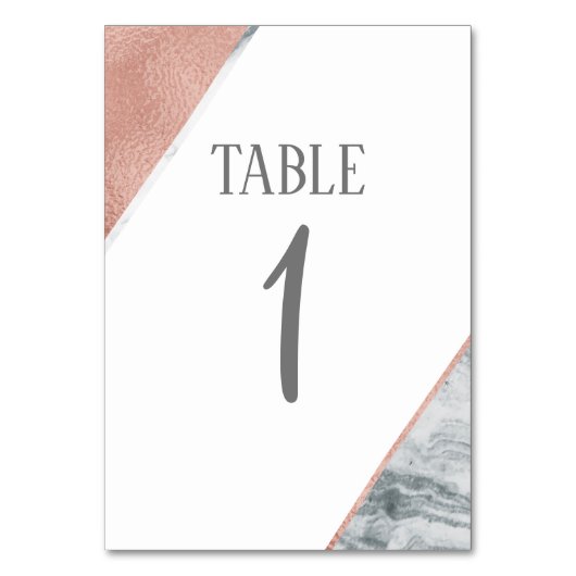 大理石とバラ金ゴールドの結婚テーブル番号 テーブルナンバー (正面)