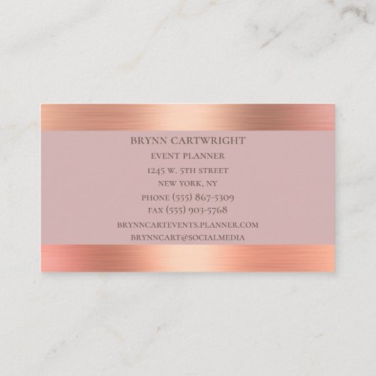 大理石とバラ金ゴールドエレガントきらめく 名刺 (裏面)