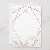 大理石とバラ金ゴールド幾何学的カップルのシャワー 招待状 (裏面)