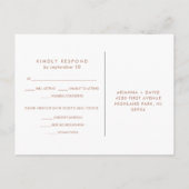 大理石とバラ金ゴールド幾何学食事の選択RSVP インビテーションポストカード (裏面)