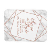 大理石とフェイクバラ金ゴールド日付の保存 マグネット (横)