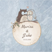 大理石とフクロウ シール (正面)