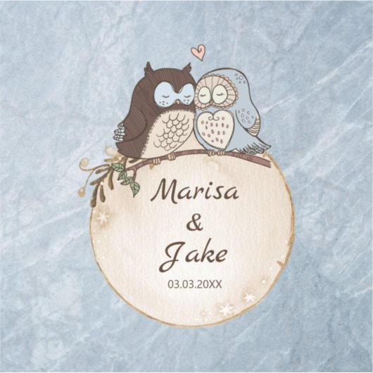 大理石とフクロウ シール (正面)