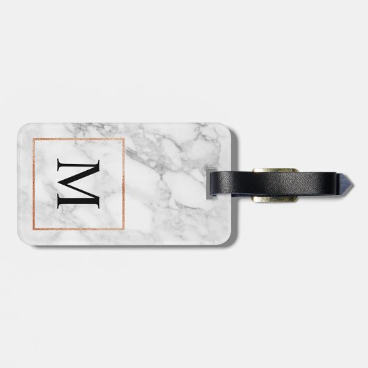 大理石とホイルフェイクモノグラム縁どラゲージタグ ラゲッジタグ (裏面横)