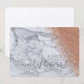 大理石とローズゴールドのあなたは私のメイド・オブ・オナーになってくれる? 招待状 (正面/裏面)