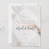 大理石とローズゴールドのブライズメイド 招待状 (裏面)