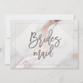大理石とローズゴールドのブライズメイド 招待状 (正面)