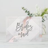 大理石とローズゴールドのブライズメイド 招待状 (スタンド正面)