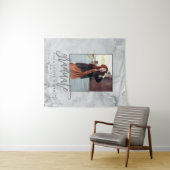 大理石とローズゴールドの卒業おめでとう発表 タペストリー (インサイチュ(横))