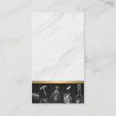 大理石と木製トリムワインパターン 名刺 (裏面)