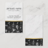 大理石と木製トリムワインパターン 名刺 (正面/裏面)