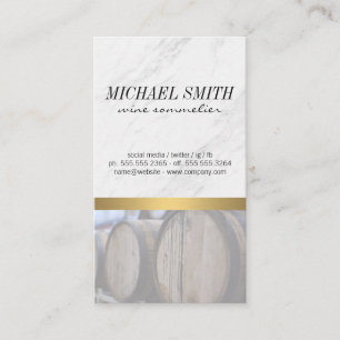 大理石と木製トリムワイン ワインバレル 名刺