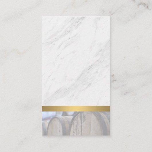 大理石と木製トリムワイン | ワインバレル 名刺 (裏面)