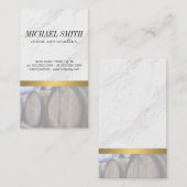 大理石と木製トリムワイン | ワインバレル 名刺 (正面/裏面)