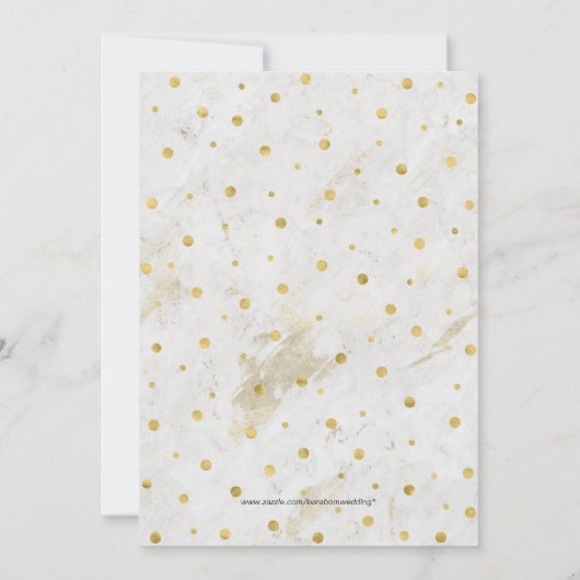 大理石と水玉模様 | カップルモダンウェディングシャワー 招待状 (裏面)