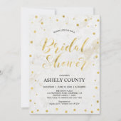 大理石と水玉模様 | スクリプモダントブライダルシャワー 招待状 (正面)