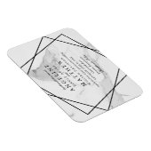 大理石と白黒の幾何学的結婚の招待 マグネット (右側)