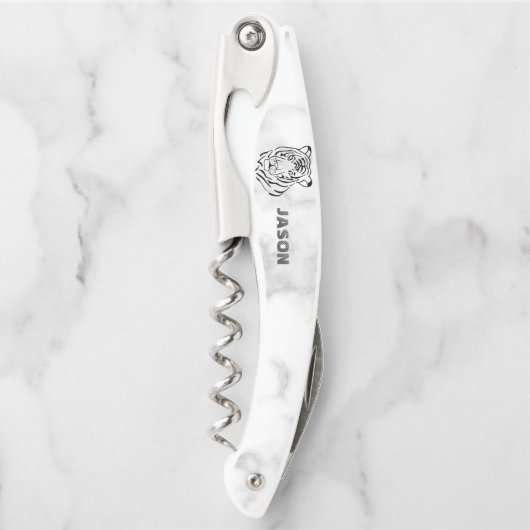 大理石と虎の頭 ソムリエナイフ (正面)