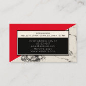 大理石と赤の斜め分割の名刺 名刺 (裏面)