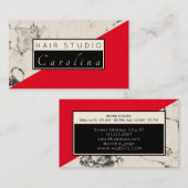 大理石と赤の斜め分割の名刺 名刺 (正面/裏面)