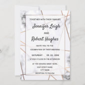 大理石と金ゴールドのエレガントな結婚式の招待状 招待状 (正面)