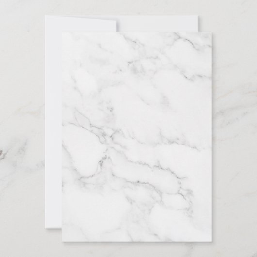 大理石と金ゴールドのジオメトフェイクリシェイプ結婚フォイル 招待状 (裏面)