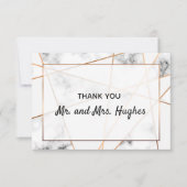 大理石と金ゴールドエレガントなウェディング感謝していユー サンキューカード (正面)