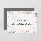 大理石と金ゴールドエレガントなウェディング感謝していユー サンキューカード (正面/裏面)