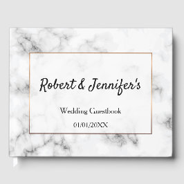 大理石と金ゴールドエレガントな結婚式 ゲストブック