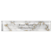 大理石と金ゴールドクラスのエグゼクティブデスク名プレート デスクネームプレート (正面)