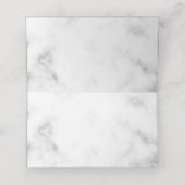 大理石にピンクの花 プレイスカード (内部開封)