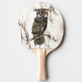 大理石に偽装フクロウ 卓球ラケット (裏面)